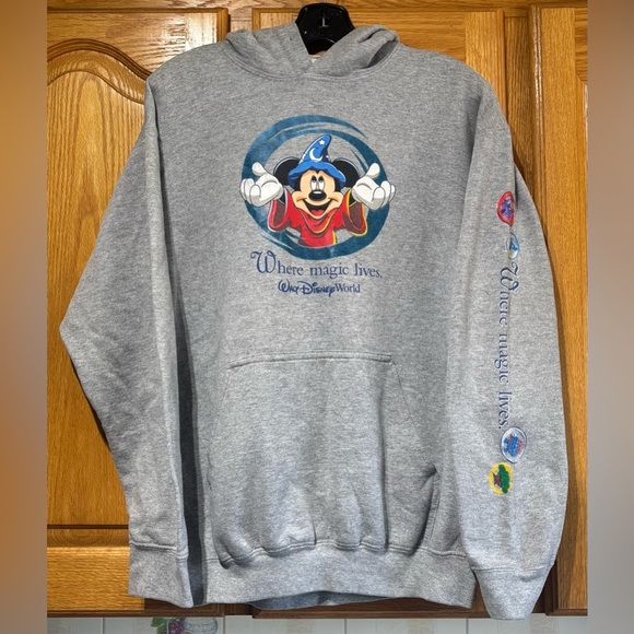Vintage 90's Walt Disney World Where Magic Lives Mickey Mouse Hoodie Medium - Picture 1 of 8